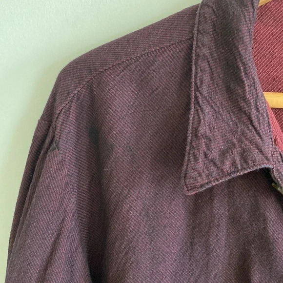 CP shades vintage burgundy textured lightweight button down shacket top - Picture 4 of 8